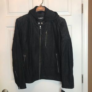 Black Rivet Mens Leather Jacket Black Size XL New